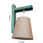 Tango Teal Wooden Wall Mount Sconce lamp with Jute Burlap lampshade - Ideal for Night lamp and Decorative Lighting