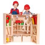 Wooden Carpenter Tool Box Children Portable Educational Construction Toys for Kids (Multi-Color) - Image 4