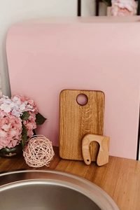 Wooden Little Sous Chef's Real Kitchen Tools Kitchen Set with Montessori Knife and Cutting Board, Mortar and Pestle, Wooden Citrus Fruit Juicer - Image 3