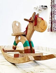 Rocking Horse | Pure Neem Wooden Swinging Horse Toy for Kids of Age 1 to 5 Years | for Balance & Coordination - Image 2