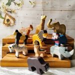 10 Piece Wooden Wild Animals/Forest Animals/Classic Toy for Pretend Play/Educational Balancing Toy
