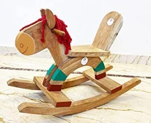 Rocking Horse | Pure Neem Wooden Swinging Horse Toy for Kids of Age 1 to 5 Years | for Balance & Coordination