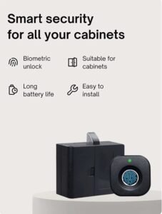 Fingerprint Drawer Lock, Smart Biometric Cabinet Lock, Safety Electric Fingerprint Lock, Drawer Wardrobe Lock, Furniture Privacy Lock (with Each Lock Having Different E-Key) - Image 3