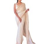 Women's Silk Blend Woven Design Celebrity Saree With Blouse Piece