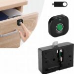 Fingerprint Drawer Lock, Smart Biometric Cabinet Lock, Safety Electric Fingerprint Lock, Drawer Wardrobe Lock, Furniture Privacy Lock (with Each Lock Having Different E-Key)