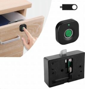 Fingerprint Drawer Lock, Smart Biometric Cabinet Lock, Safety Electric Fingerprint Lock, Drawer Wardrobe Lock, Furniture Privacy Lock (with Each Lock Having Different E-Key)