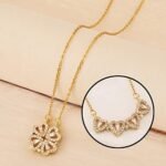 Multi Wearing Heart Necklace 4 Heart Magnetic Rose Gold Necklace Pendant Heart Toggle Necklace Diamond Women/Girls Accessories - Image 4