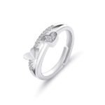 Delicate Hug Silver Ring For Women I AM Enough Love Adjustable Finger Rings For Women Girls Love Gifts Women's Jewellery Rings Combo - Image 3