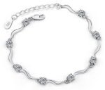 Crystal Silver Plated Bracelet for Women and Girls