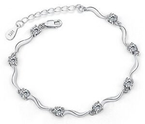 Crystal Silver Plated Bracelet for Women and Girls