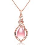 Fashion Rose Gold Crystal Stylish Pendant Necklace for Women
