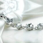 Stylish Crystal Platinum Silver Plated Charm Bracelet for Women (Silver) - Image 3