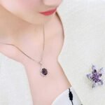 Women's Sterling Silver Water Drop Amethyst Pendant Necklace - Image 2