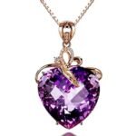 Women's Crystal Heart Pendant Necklace With Zircon Stones