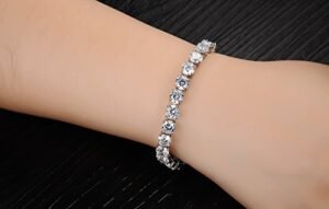 Bracelet for Women and Girls | White Crystal Bracelets for Women Swiss Zircon Bracelet | Birthday Gift for Girls & Women Anniversary Gift for Wife - Image 2