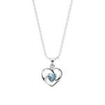 Sterling Silver Heart Pendant Necklace | With  Chain | Gift for Women and Girls