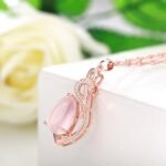 Fashion Rose Gold Crystal Stylish Pendant Necklace for Women - Image 5