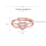 Valentine Gift for Girlfriend Latest Stylish Rose Gold Plated Adjustable Solitaire Ring for Women and Girls - Image 2