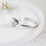 Silver Solitaire Rings for Women | Adjustable Contemporary Style | 92.5 Sterling Silver & Diamond Like Brilliance Sparkling Zirconia | Lovely Gift - Image 2