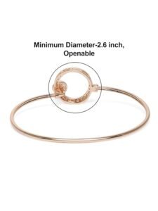 Rose Gold Cubic Zirconia Contemporary Bangle Style Brass Kada For Women - Image 4