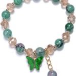 1 PC Butterfly Sparkly Crystal Beads Tassel Bracelet With Cute Enamel Butterfly Charms for Girls/Teens/Women