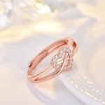 Valentine Gift for Girlfriend Latest Stylish Rose Gold Plated Adjustable Solitaire Ring for Women and Girls - Image 6