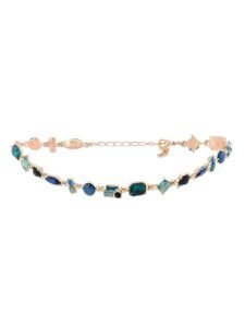 Green & Blue Dazzling Stones Embellished Contemporary Necklace For Women - Image 7