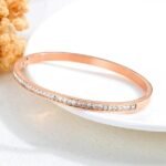 18K Gold Plated Stainless Steel Openable Crystal Bracelet | Latest Stylish Cuff Bangle | Love Friendship Couples Gifts for Women Girls Mother Sister Wife Girlfriend - Image 5