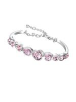 Bracelet for Women and Girls | Fashion Multicolor Crystal Bracelets for Women and Girls | Heart Shaped Silver Toned Bracelet | Birthday Gift for Girls and Women - Image 2