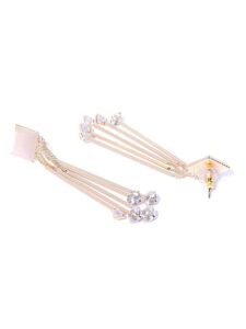 women Crystal Earings Gold Plated Dangler Earrings for Girls and Women - Image 2