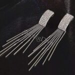 Stylish Italian Designer Gold and Silver Plated Tassel Earrings for Women - Image 4