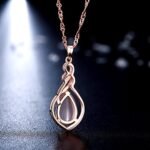 Fashion Rose Gold Crystal Stylish Pendant Necklace for Women - Image 3