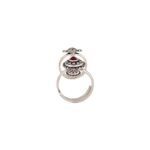 Brass Silver Oxidised Adjustable Two Finger Ring with Red Stone for Women and Girls - Image 5