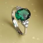925 Sterling Silver Oval stone Ring with Adjustable Band | Gift for Women Wife Girls - Image 4