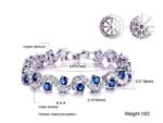 Royal Blue Crystal CZ Silver Plated Stylish Bracelet Gift for Girls Women - Image 6