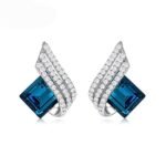 Angel Wings Platinum Plated Crystal Pendant Necklace Jewellery Set Gifts for Women and Girls (Blue) - Image 6