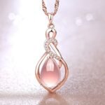 Fashion Rose Gold Crystal Stylish Pendant Necklace for Women - Image 6
