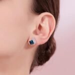 Angel Wings Platinum Plated Crystal Pendant Necklace Jewellery Set Gifts for Women and Girls (Blue) - Image 3