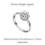 Rings for Women and Girls Silver Ring | Adjustable Crystal Rings Silver Toned Finger Ring for Women | Birthday Gifts For Women Valentine Gift for Girls - Image 2