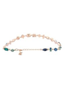 Green & Blue Dazzling Stones Embellished Contemporary Necklace For Women - Image 4