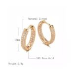18k Rose Gold Plated Latest Fancy Stylish Copper Zircon Bali Earrings for Women and Girls - Image 2