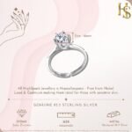Silver Solitaire Rings for Women | Adjustable Contemporary Style | 92.5 Sterling Silver & Diamond Like Brilliance Sparkling Zirconia | Lovely Gift - Image 5