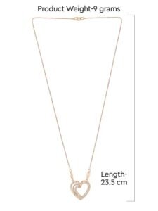 Gold Cubic Zirconia Contemporary Heart Chain For Women - Image 3