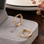 18k Rose Gold Plated Latest Fancy Stylish Copper Zircon Bali Earrings for Women and Girls - Image 5