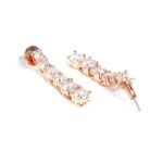 Jewellery Set Classic Style AD/American Diamond Studded Rose Gold Plated Handcrafted Circle Necklace Set for Women & Girls - Image 2