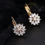 18k Gold Plated AAA Crystal Diamonds Earrings For Women & Girls - Image 2