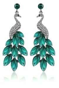 Swiss Zircon Peacock Earings Fashion Earrings for Girls and WomenColor: Green Material: Silver Plated It is advisable to store jewellery in a zip lock pouch (air tight pouch), keep away from water perfume and other chemicals and clean it with dry and soft cloth Aaa swiss zircon stud Lead and nickel free as per international standards Hi quality plating for long lasting finish