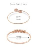 Set of 2 Rose Gold Contemporary Cubic Zirconia Brass Kada Style Bracelet For Women - Image 3