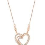 Gold Cubic Zirconia Contemporary Heart Chain For Women