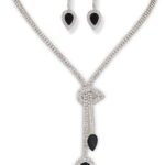 Stylish Fancy Sparkling Crystal Diamond Necklace Jewellery Set for Women